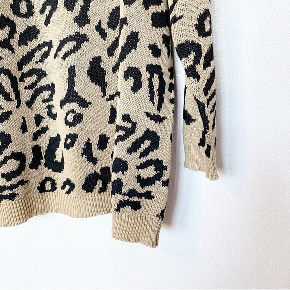 PRETTYGARDEN Amazon Crewneck Long Length Leopard Cheetah Print Sweater Small - Picture 3 of 7